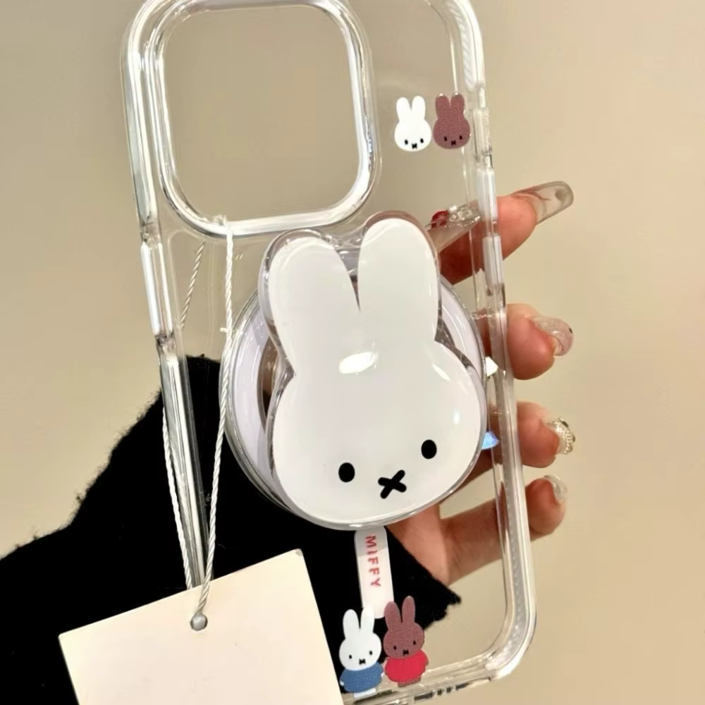 Nouveau support magnétique Kawaii Miffy mignon, pliable, télescopique, portable, pour téléphone, décoration, cadeau, jouet pour petite amie