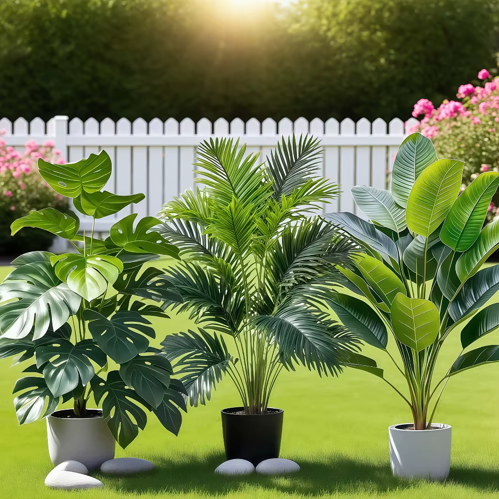 Grande plante artificielle de palmier Areca avec 36 feuilles