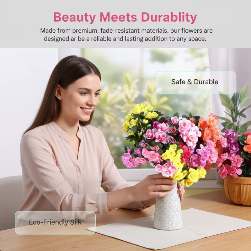 Bouquet de fleurs d'azalées artificielles