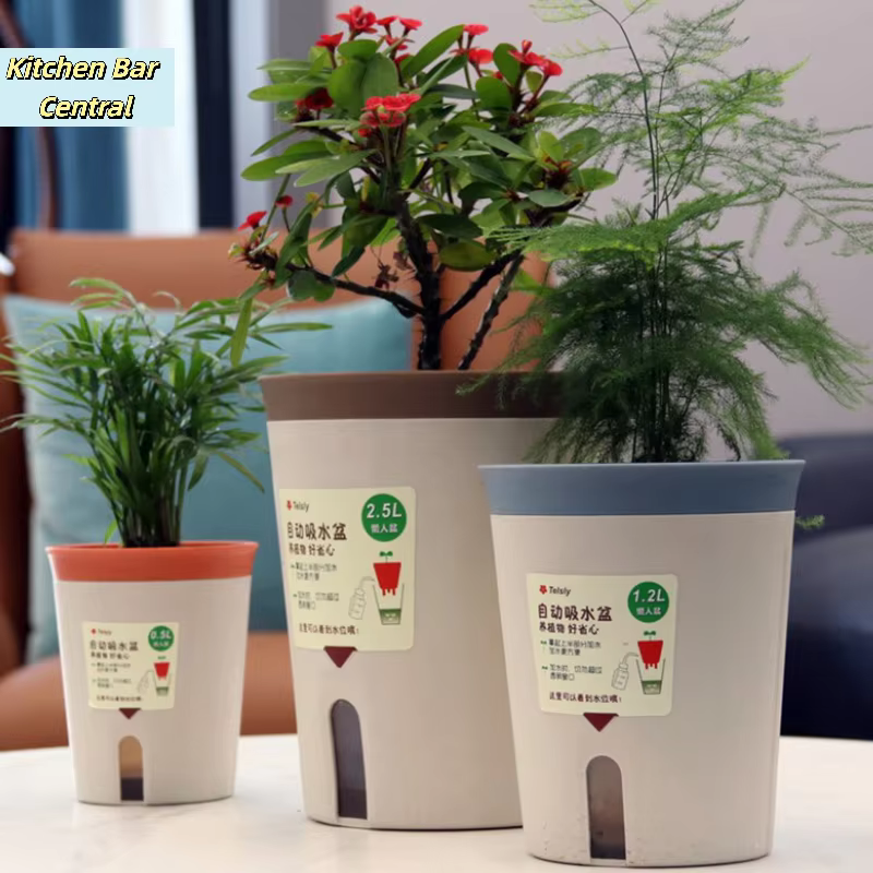 【Pot de fleurs hydroponique à double couche auto-arrosant en plastique pour la maison