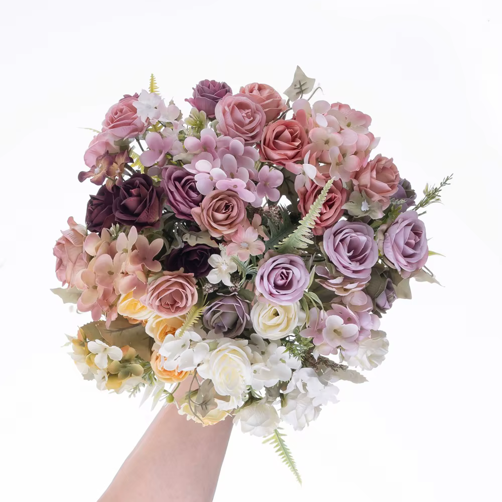 Bouquet de roses artificielles Arthur de 12 pouces