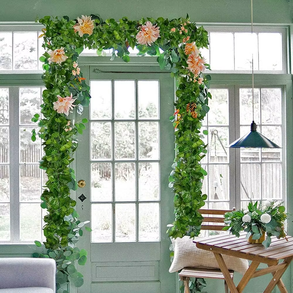 Plante artificielle feuille de lierre vert guirlande murale en soie suspendue vigne maison jardin décoration fête de mariage bricolage fausses feuilles de couronne