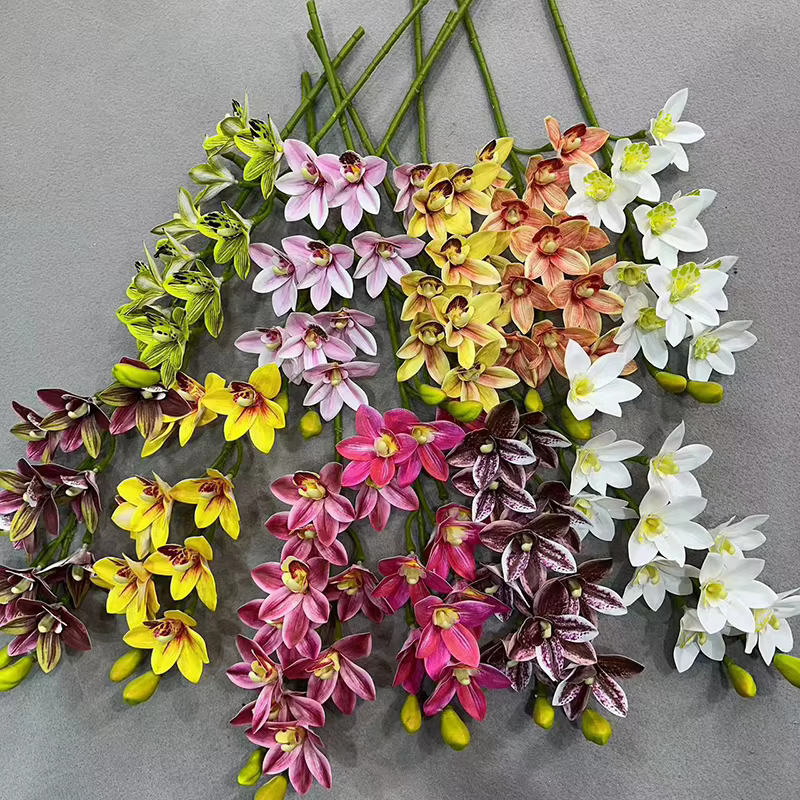 Cymbidium artificiel Hookerianum 10 têtes simulé Vanda