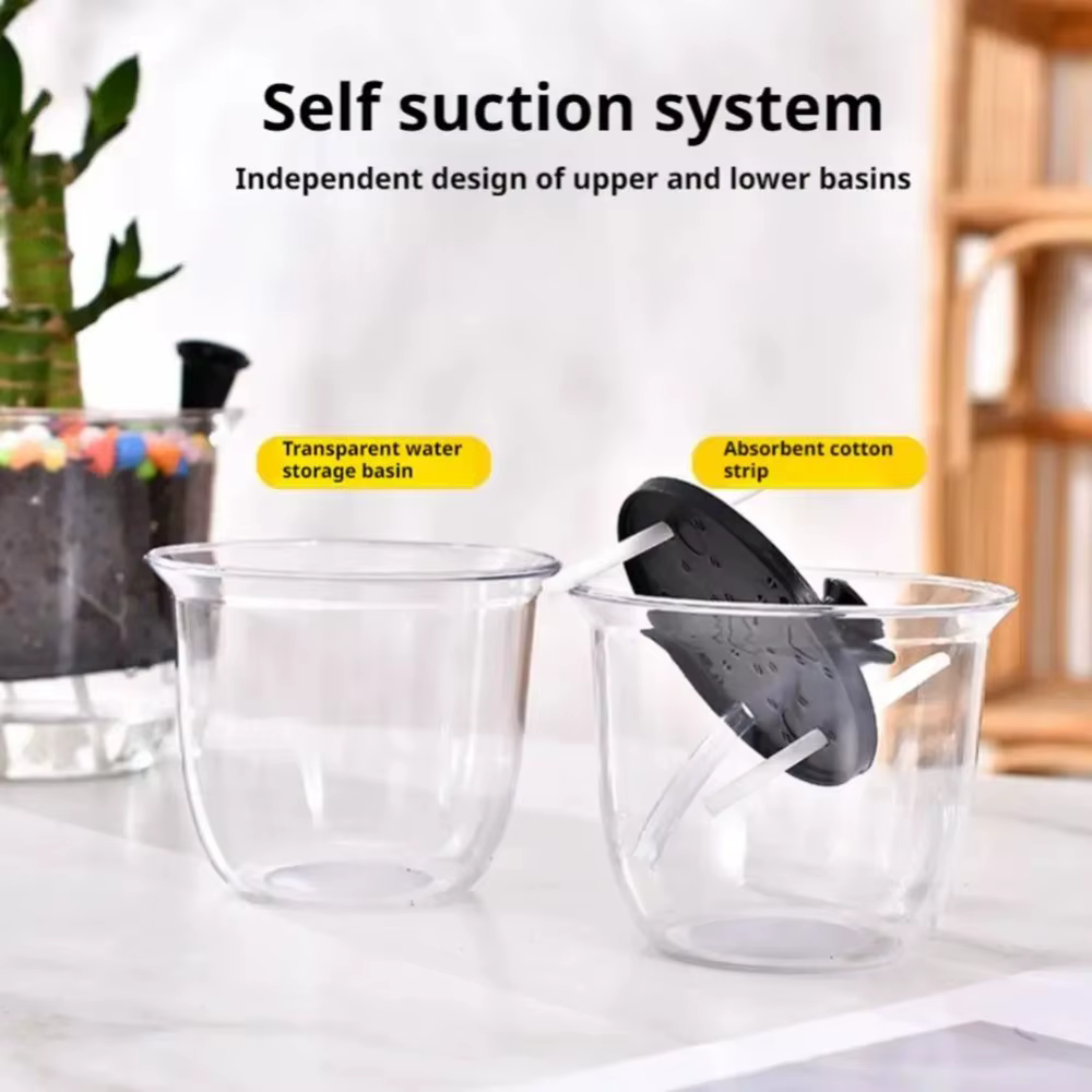 Lot de 2 pots auto-arrosants