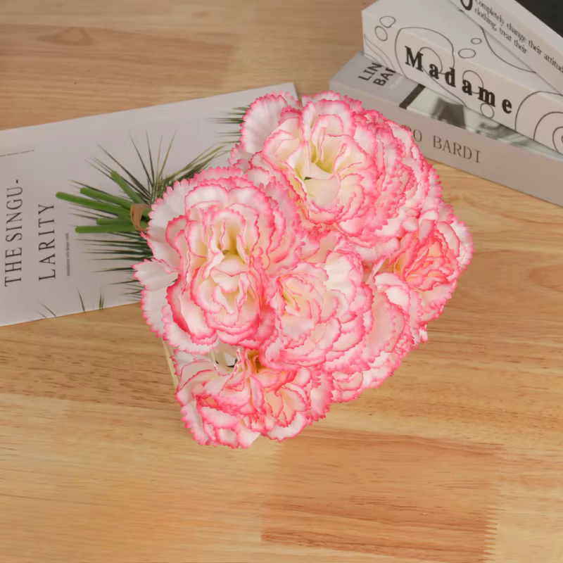 Bouquet d'œillets artificiels en soie