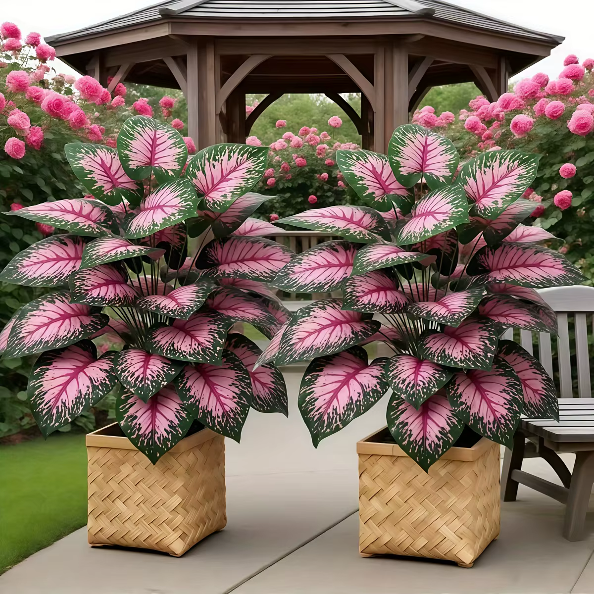 Palmiers paon rose, plantes artificielles décoratives de Style nordique