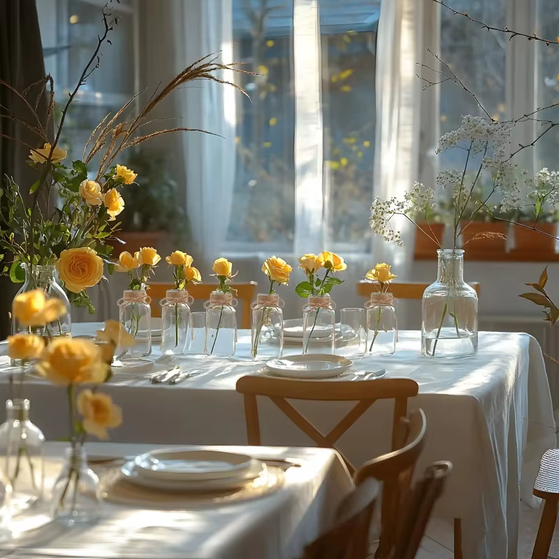 Vases en verre Vintage, fleurs claires, bouteille de fleurs nordique, plantes rétro, pot en verre pour ferme, décoration de mariage, décoration de maison