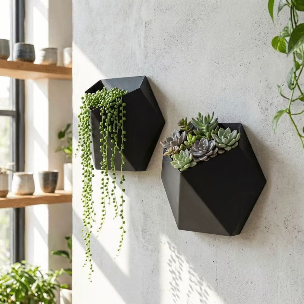 Pot de fleurs hexagonal géométrique imprimé en 3D