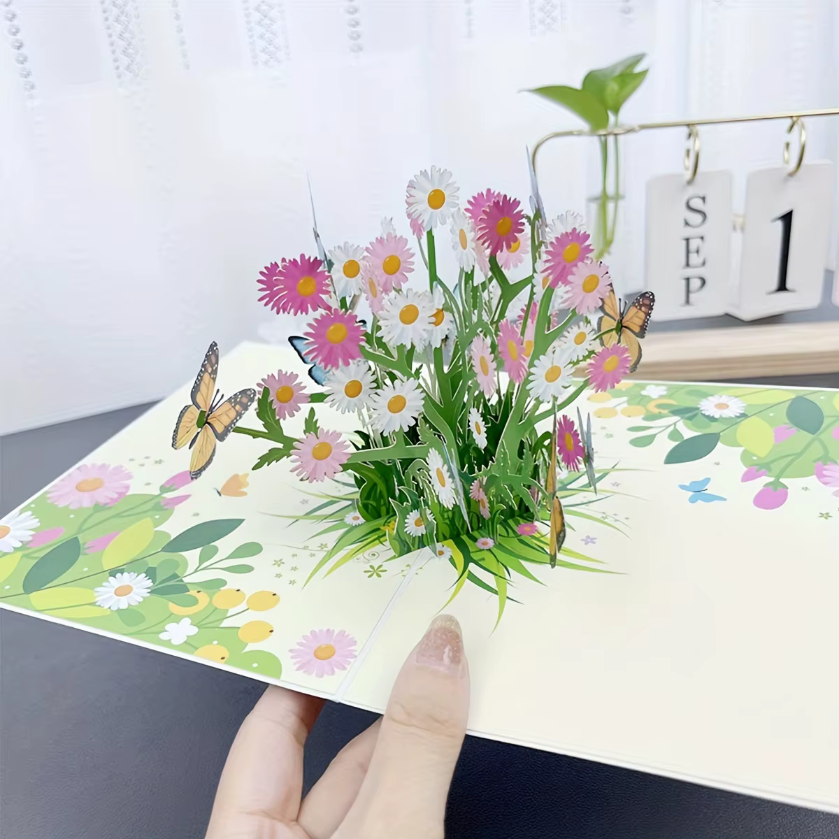 Cartes Pop-Up 3D fleurs carte d'anniversaire cadeaux
