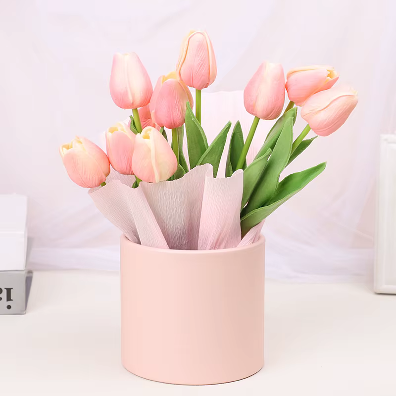 Boîte à fleurs ronde, emballage cadeau