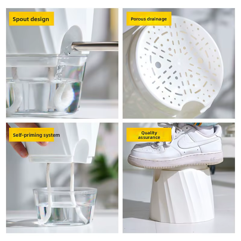 Pot de fleur de radis vert auto-arrosage en plastique Transparent épaissi à usage domestique