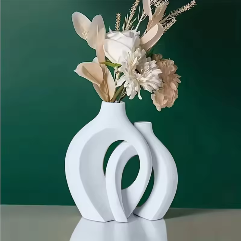 Vase à fleurs blanc nordique