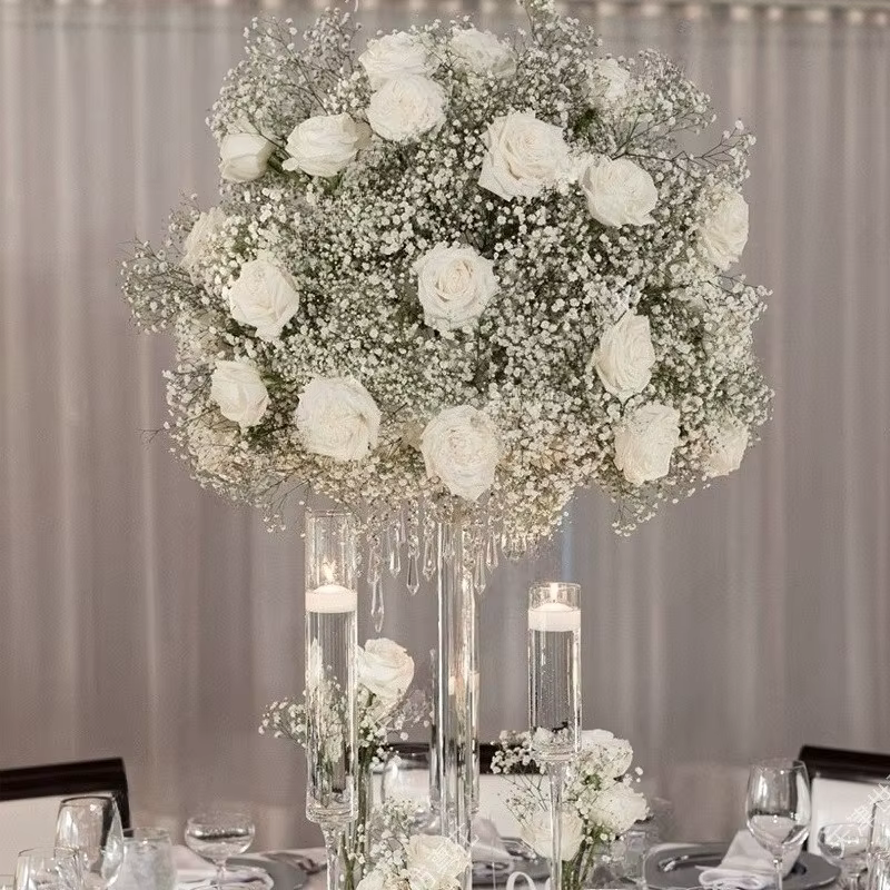 Boule de fleurs de gypsophile artificielle pour la décoration de scène de mariage