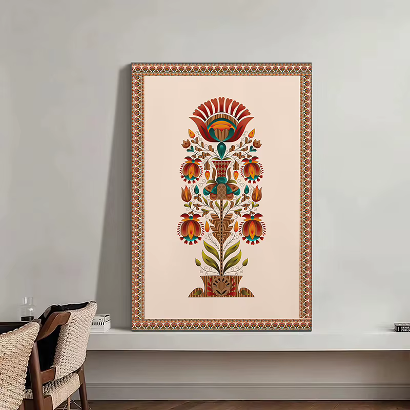 Art populaire indien imprimé Floral persan Vintage arbre de vie fleur de Lotus impressions sur toile peinture mur Art affiche décor à la maison Cuadros
