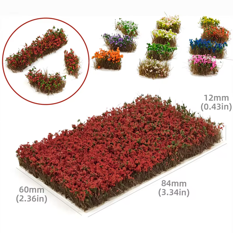 Kits de modélisation DIY de grappes d'herbe et de fleurs déchiquetées à la main pour la décoration de scènes miniatures