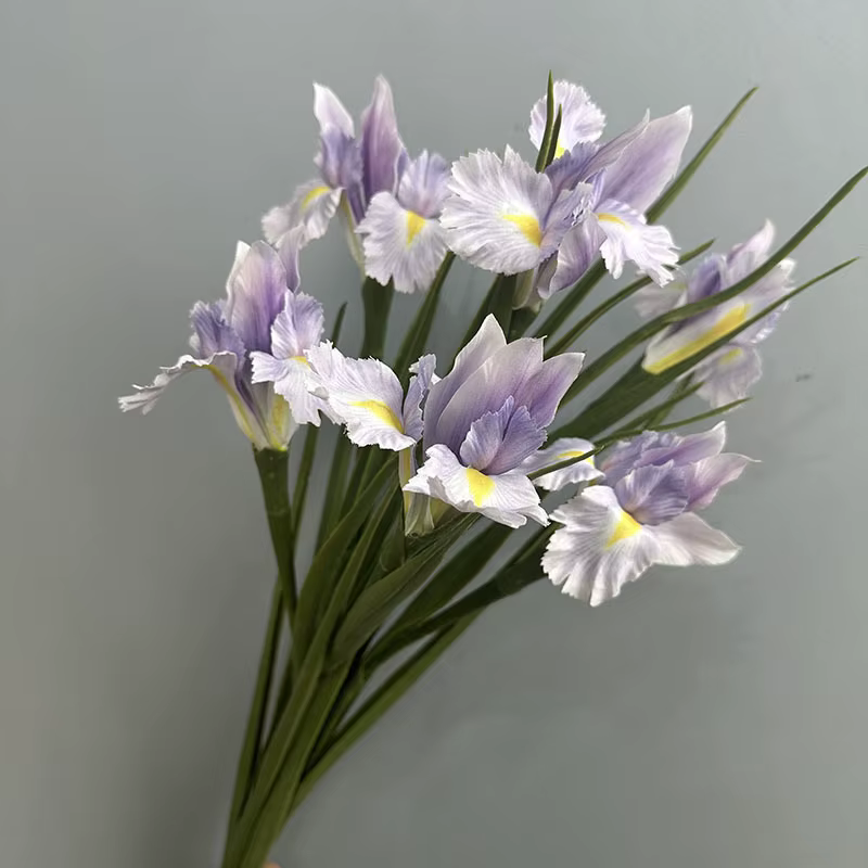 Fleurs d'iris artificielles en soie