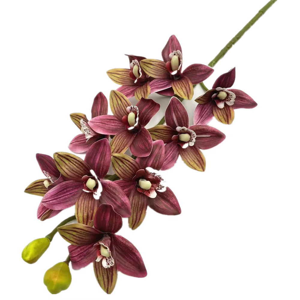 Un Cymbidium artificiel Hookerianum 10 têtes simulé Vanda