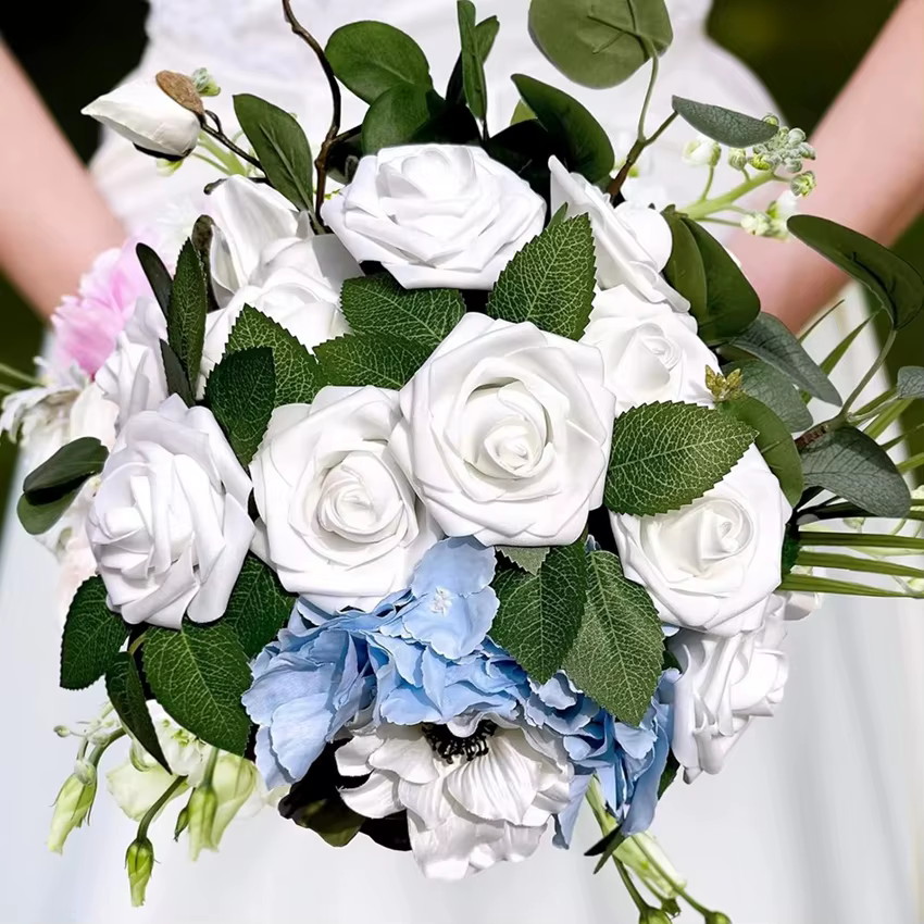 PE mousse Rose fleur artificielle mariage mariée Bouquet accessoire guirlande maison vase table extérieur jardin festival fête bricolage décor