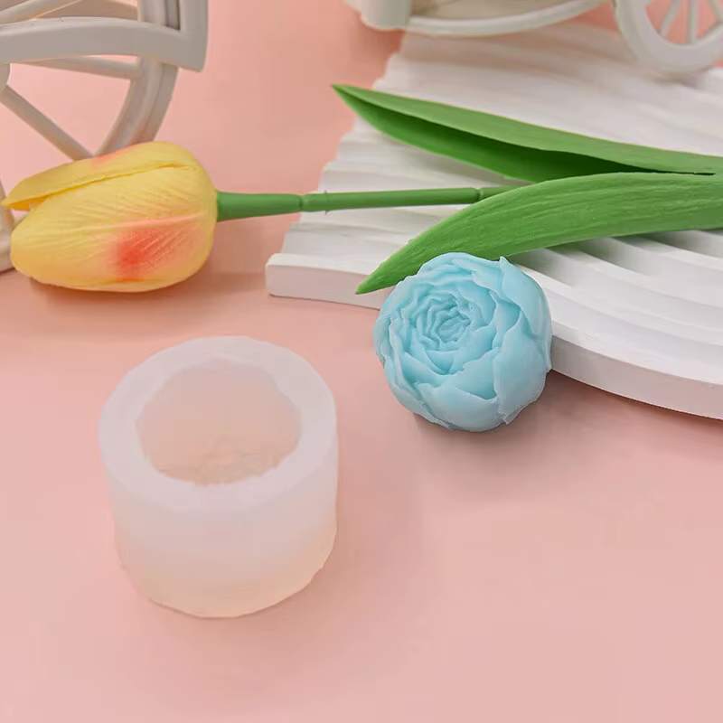 Rose avec bourgeons, moule en silicone