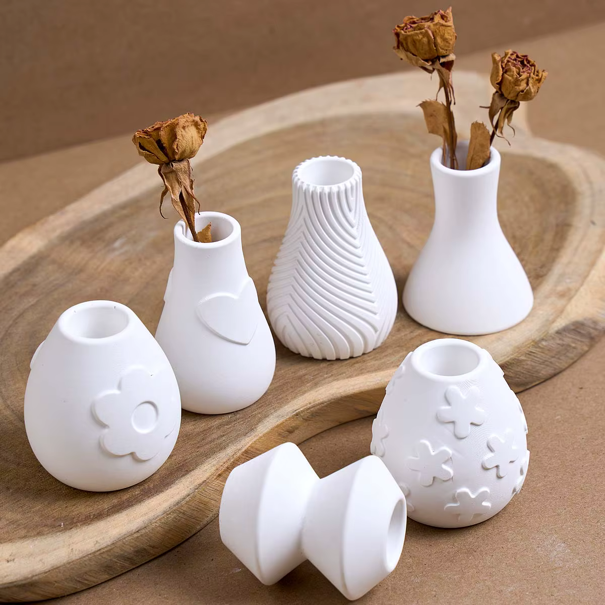 Vase à fleurs 3D à rayures d'amour