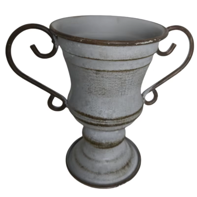 Pot de fleurs trophée à bouche ronde à double oreille