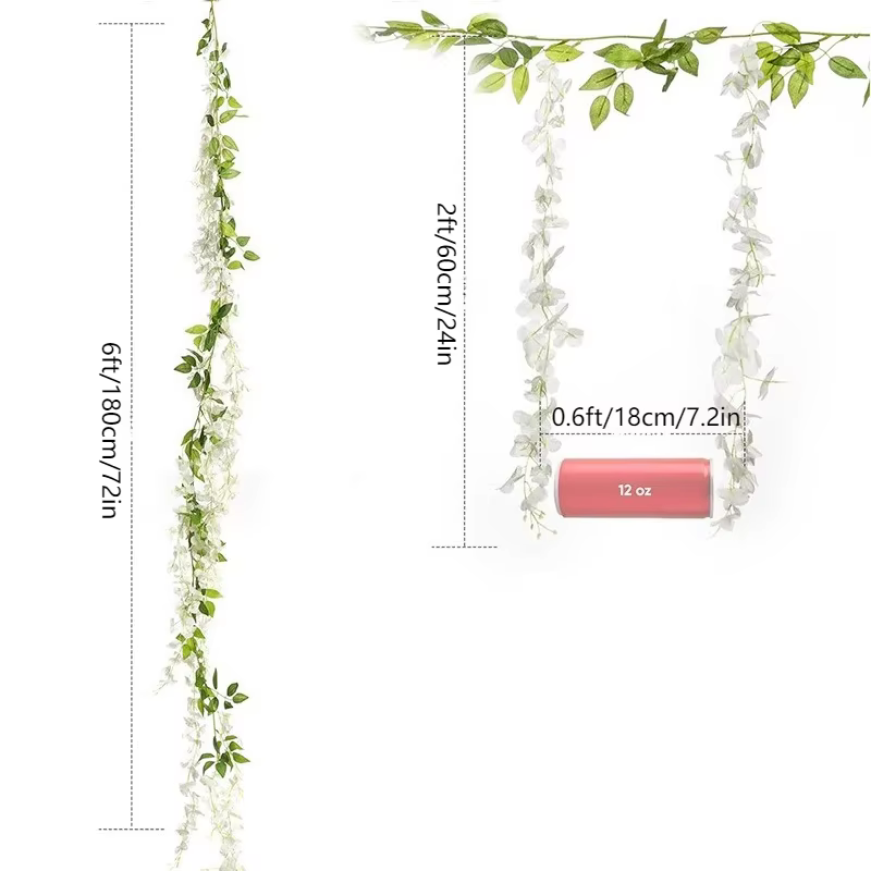 Simulation de vignes de fleurs de glycine
