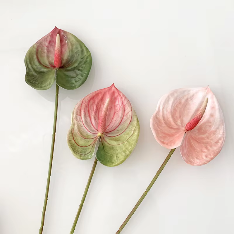 Fleur artificielle impression 3D petite taille simple Anthurium Andraeanum Lind Guanyin Lotus maison mariage conception