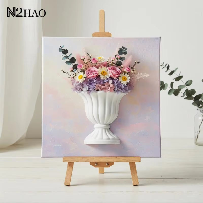 Vase mural demi-cercle blanc pour peinture à l'huile à la française