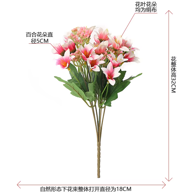 Bouquet de 18 lys calla artificiels en soie pour décoration de table de mariage