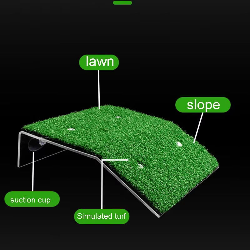 Plate-forme de repos pour tortue, ventouse, simulation Kiev itat, rampe de pelouse, île flottante pour reptiles, accessoire de terrarium, S6