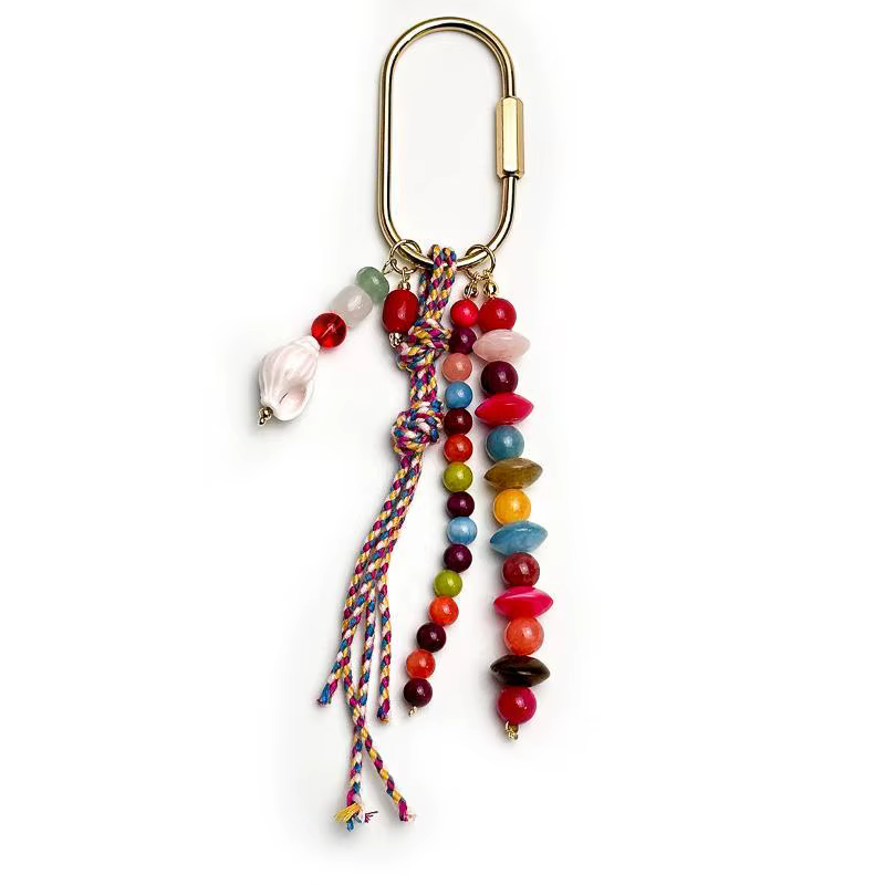 Porte-clés pendentif coquillage style plage, fait main en corde, ornement de sac tendance pour accessoire de voyage estival, cadeau