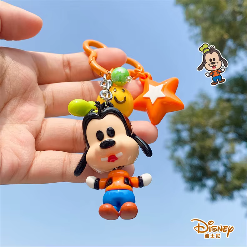 Porte-clés Disney authentique, figurines mignonnes Mickey, Minnie, Goofy, Donald, Daisy, Pluto, pendentif anime, breloque de sac Kawaii, accessoire pour clés