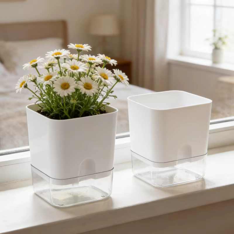 Pots de fleurs en plastique imitation céramique
