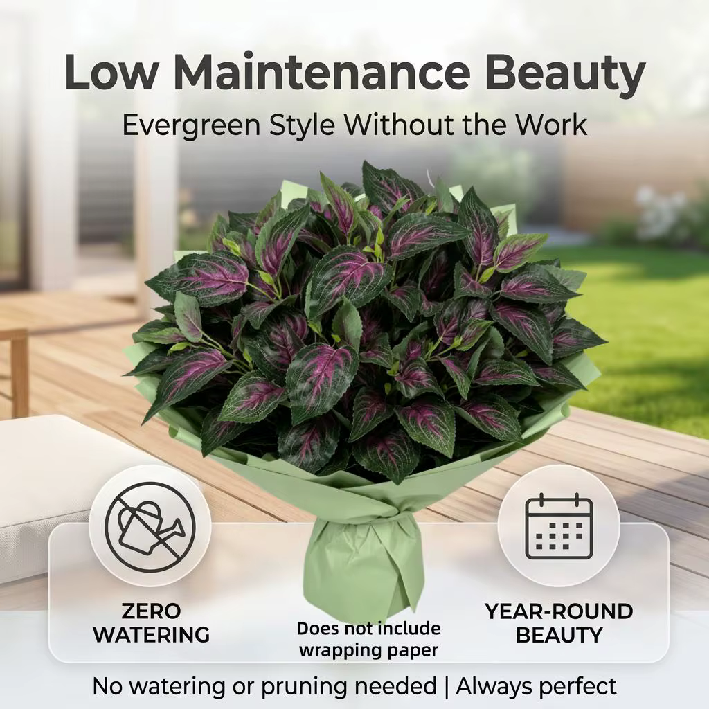 4 plantes vertes artificielles d'extérieur de haute qualité