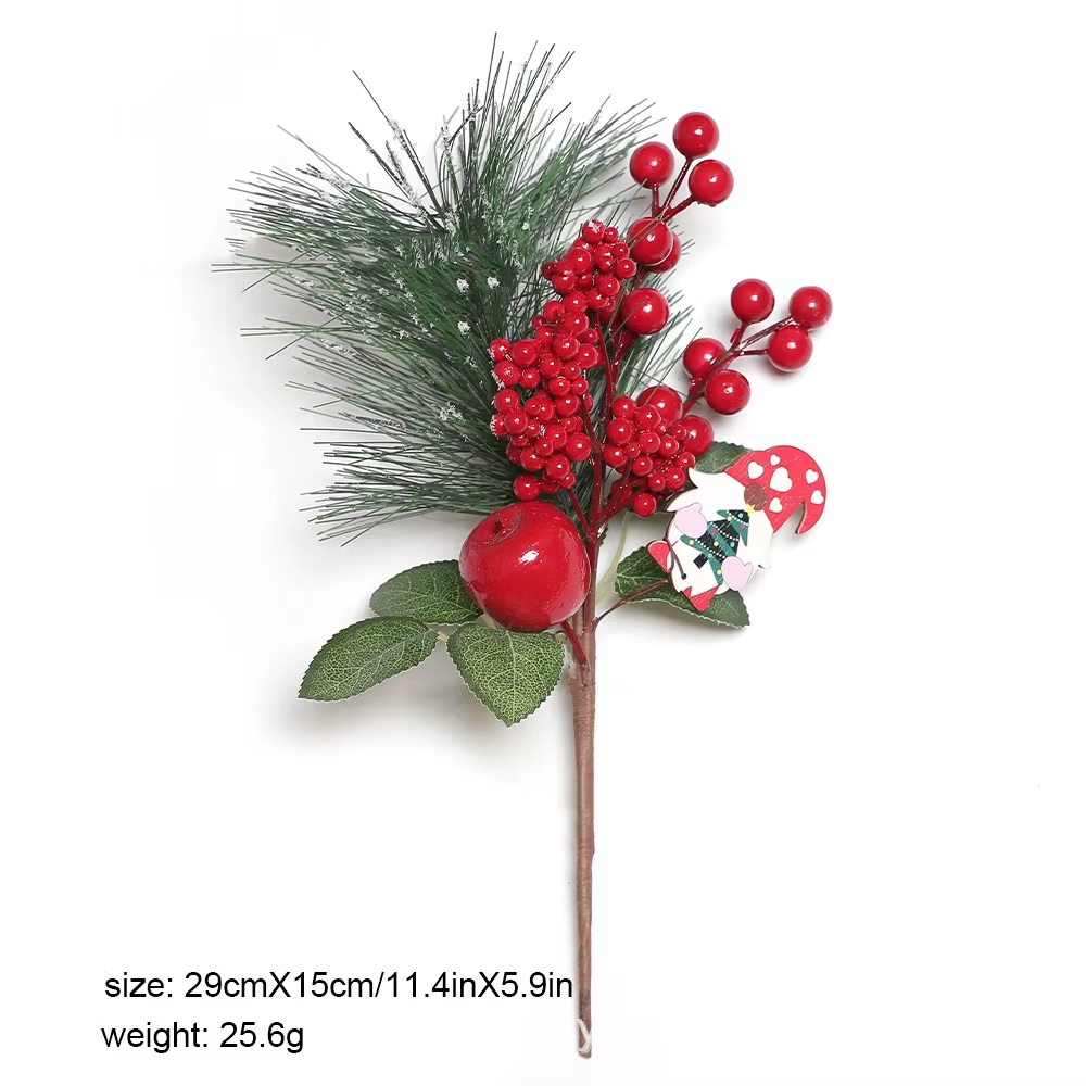 Branche de baies rouges artificielles