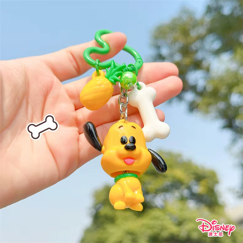 Porte-clés Disney authentique, figurines mignonnes Mickey, Minnie, Goofy, Donald, Daisy, Pluto, pendentif anime, breloque de sac Kawaii, accessoire pour clés