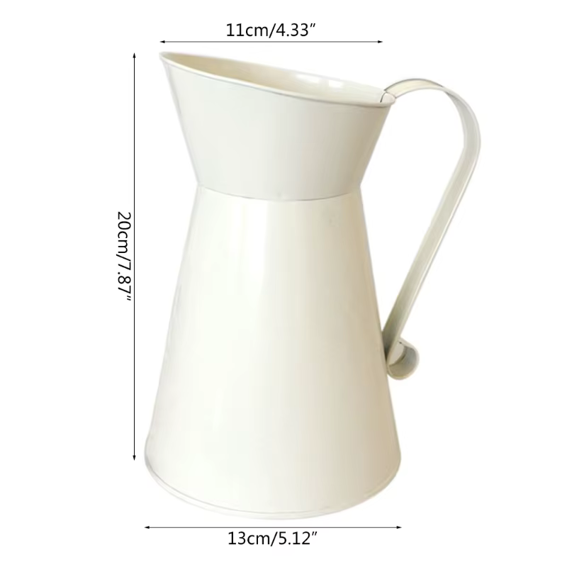 Pot fleur d'arrosage blanc rustique
