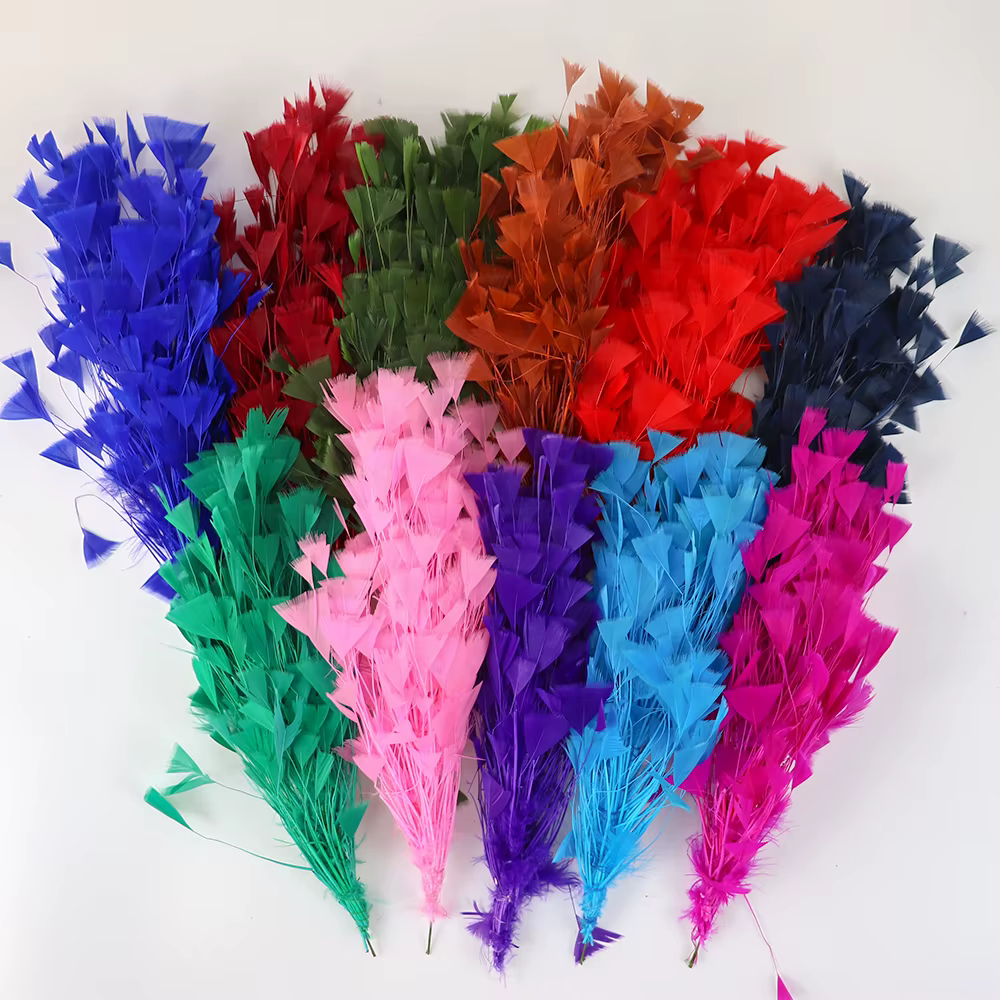 Nouveau Bouquet de fleurs de plumes de dinde naturelles