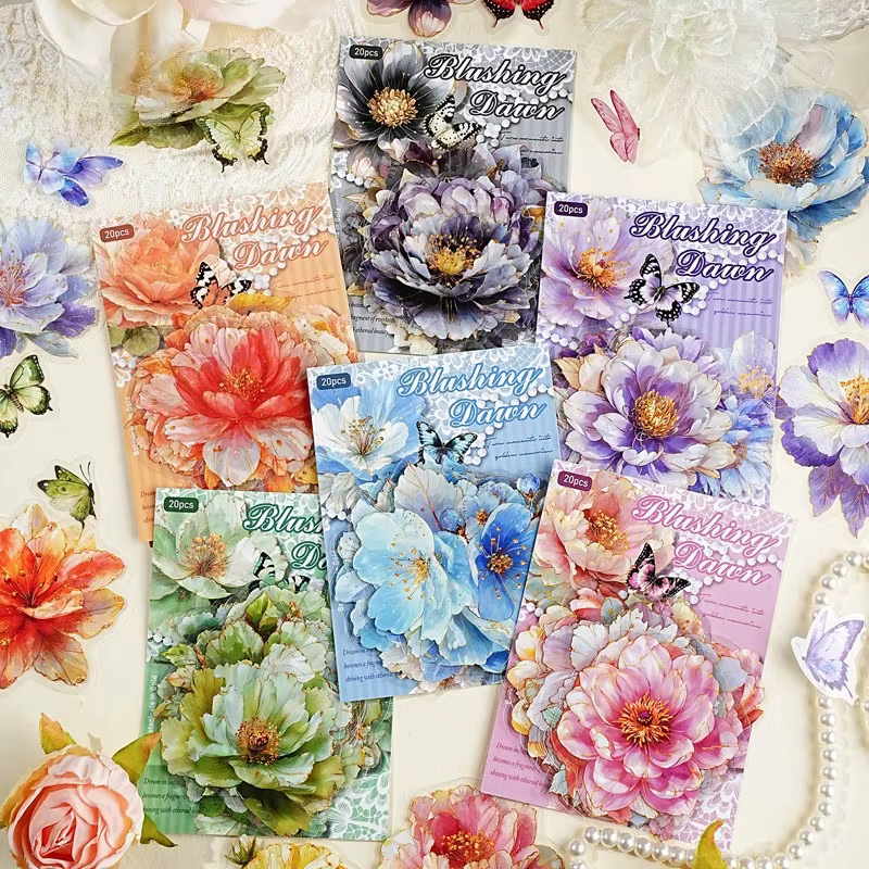 Autocollants de Scrapbook prédécoupés à fleurs