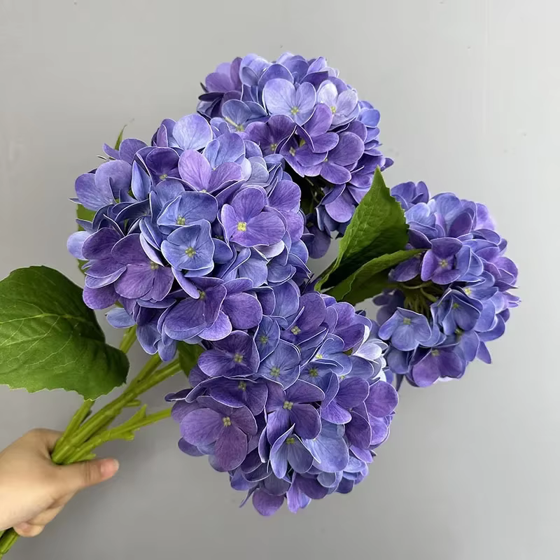 Nouveau Hortensia fleur artificielle toucher réel hydratant faux Bouquet de fleurs pour la maison décor de mariage salon bureau Floral