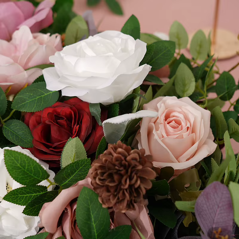 Pâte de haricots couleur Rose verdure Table fleur Photo accessoires cheminée décor mariage réception pièce maîtresse Arrangement Floral H864626