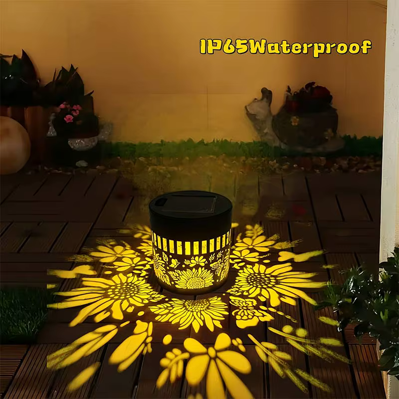Lampe solaire murale à motif floral, 1 pièce, marche/arrêt automatique, étanche, pour l'extérieur, pour clôture de jardin, Patio, cour, décoration de la maison