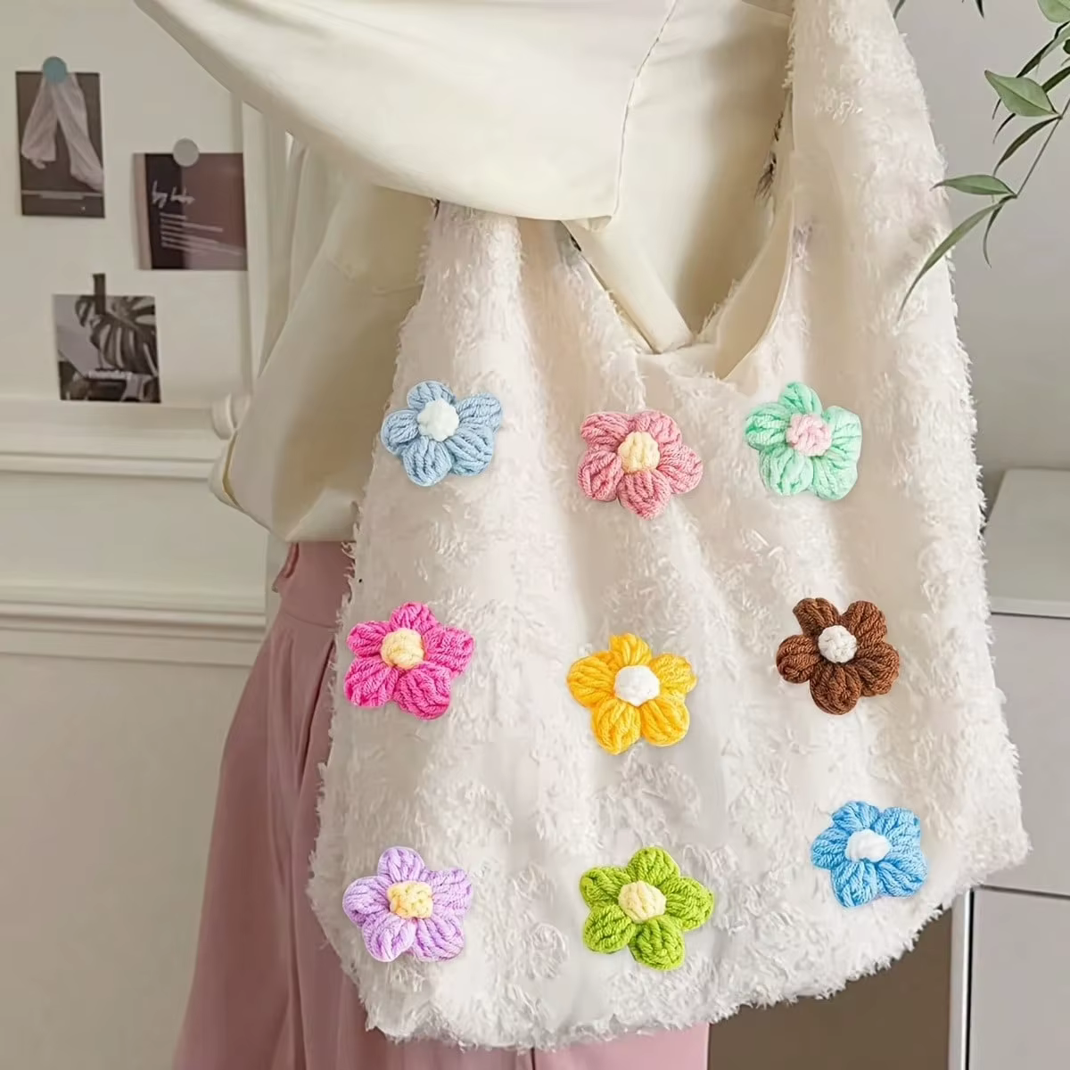 Appliques de fleurs au Crochet