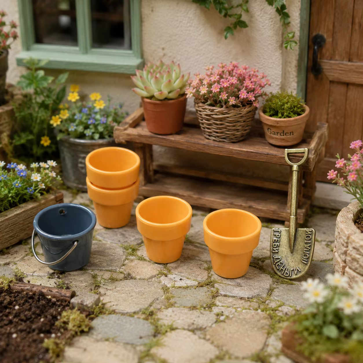 Ensemble de 7 petits pots de fleurs miniatures