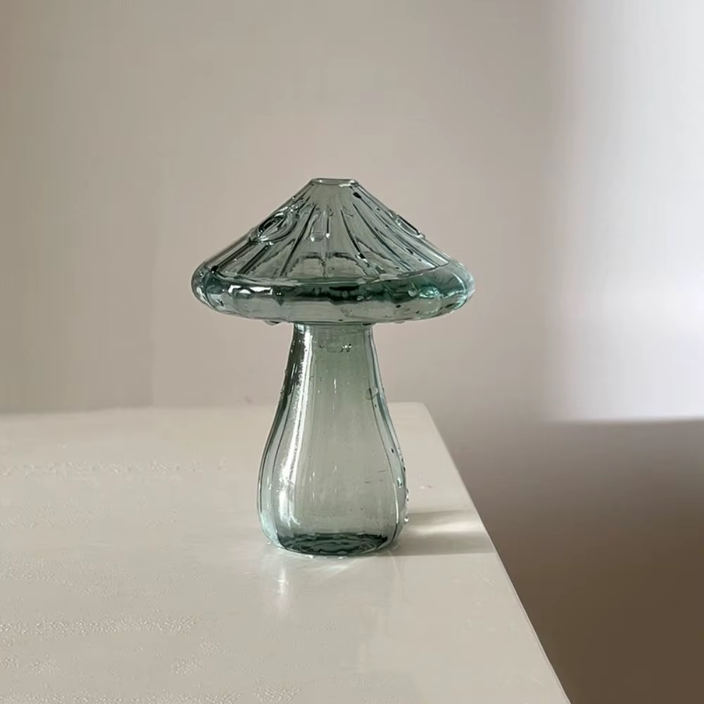Mini Vase à fleurs en verre Vintage en forme de champignon