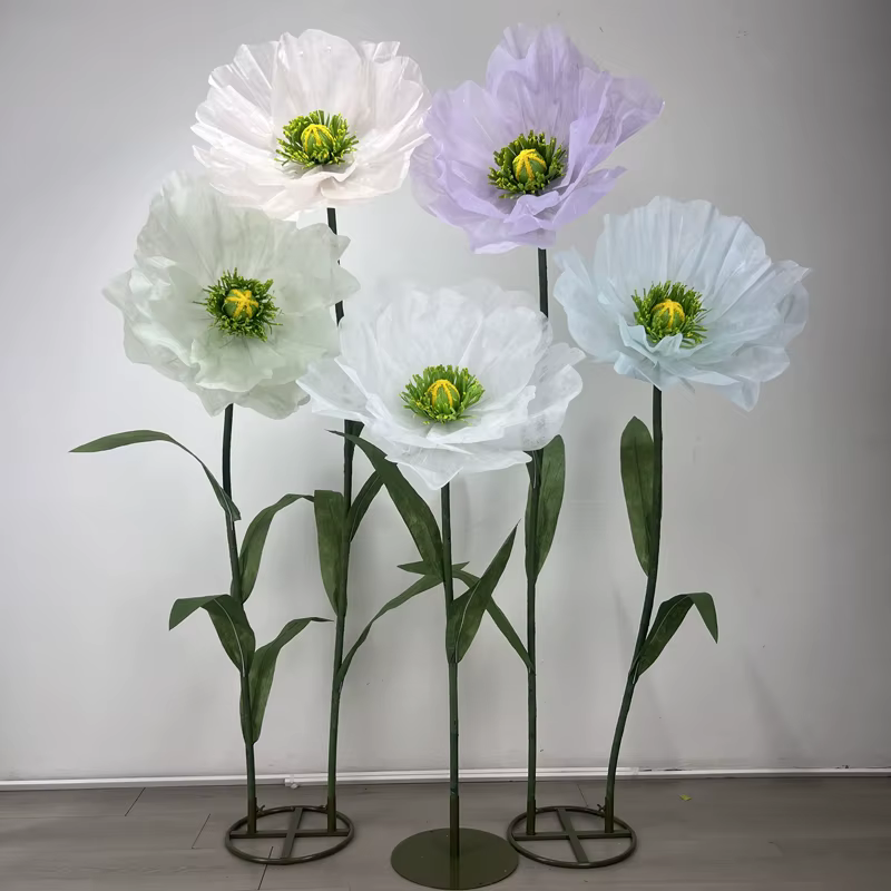 Grands fleurs artificielles pavot