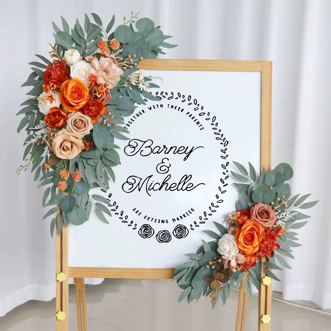 Yannew-Fleurs de signe de bienvenue de mariage