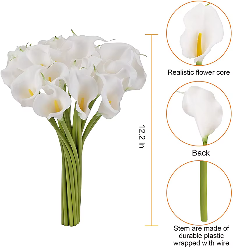 5/10/15/20 pièces vraie touche Calla Lily fleurs artificielles