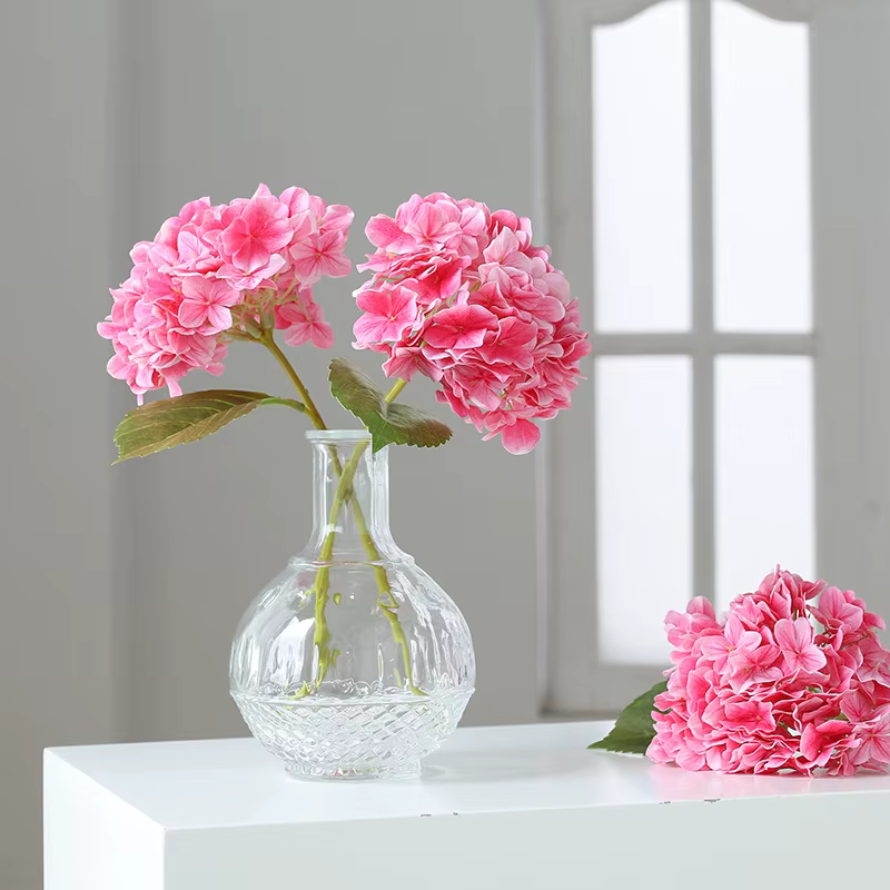 Fleurs d'hortensia artificielles hydratantes film en latex vrai toucher