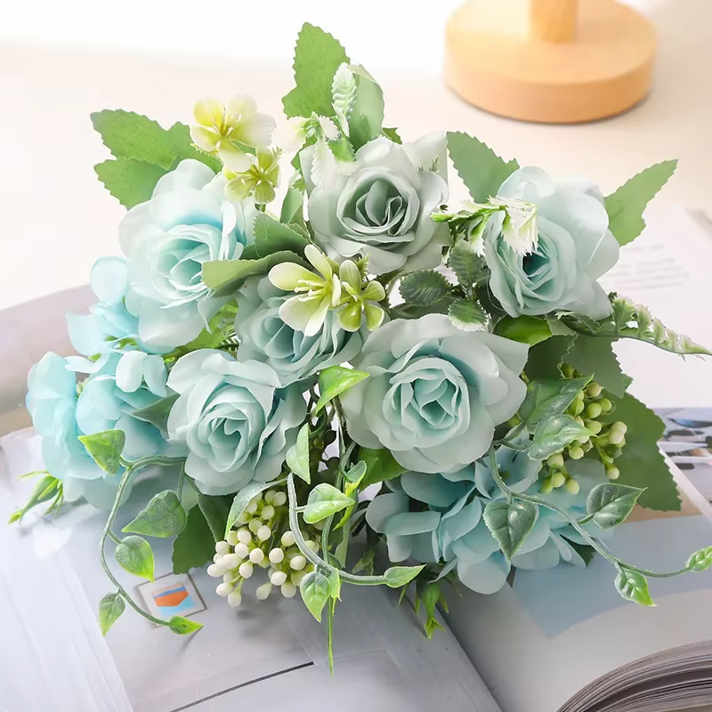 Bouquet de Roses Artificielles pour Décoration Intérieure